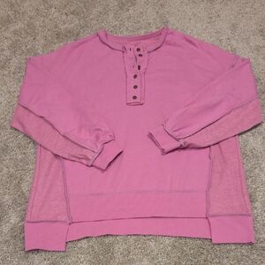 Pink Long Sleeve Henley Top